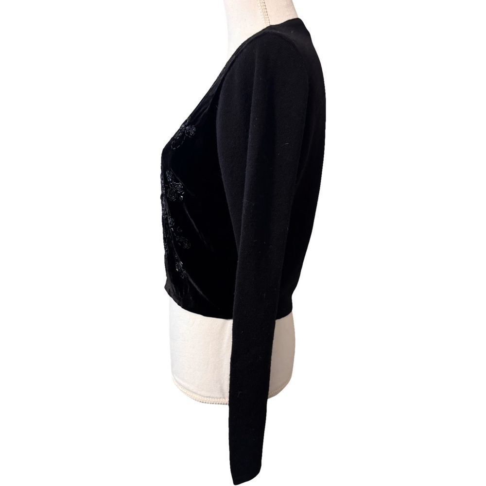 Banana Republic Black Velvet Beaded Cardigan - Picture 2 of 5